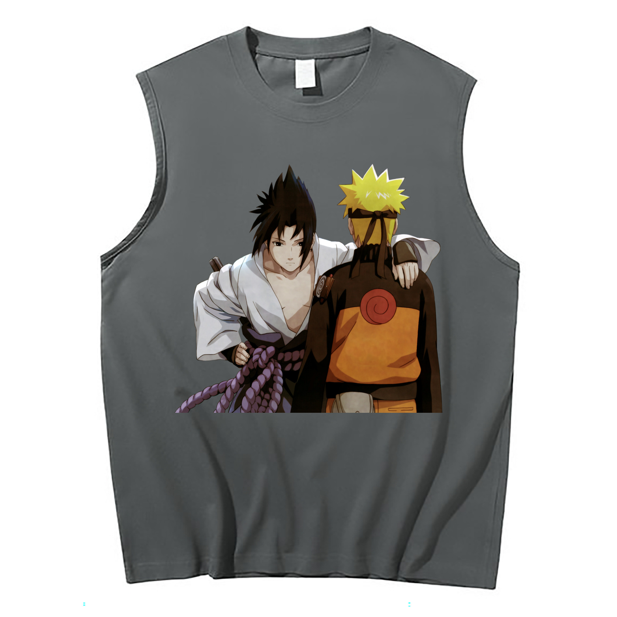 （画像用） NARUTO -ナルト- うちは サスケ Uchiha Sasuke コットン100％タンクトップ（フロントプリント）
